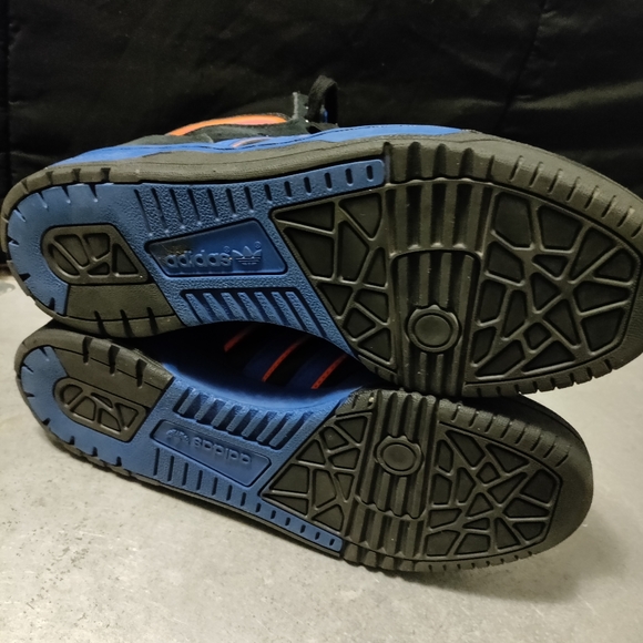 Adidas Patrick Ewing 8.5 hi-top basketball sneakers leather suede blue orange - Picture 12 of 15